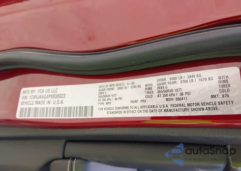 2023 Jeep Grand Cherokee L Altitude 4X4 from USA, damaged, VIN 1C4RJKAG4P8838023